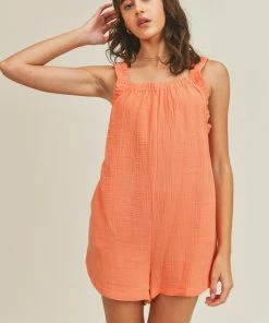 WL ROMPERS + JUMPSUITS Lisa Pocketed Cotton Relaxed Romper 13 WL ROMPERS + JUMPSUITS Lisa Pocketed Cotton Relaxed Romper