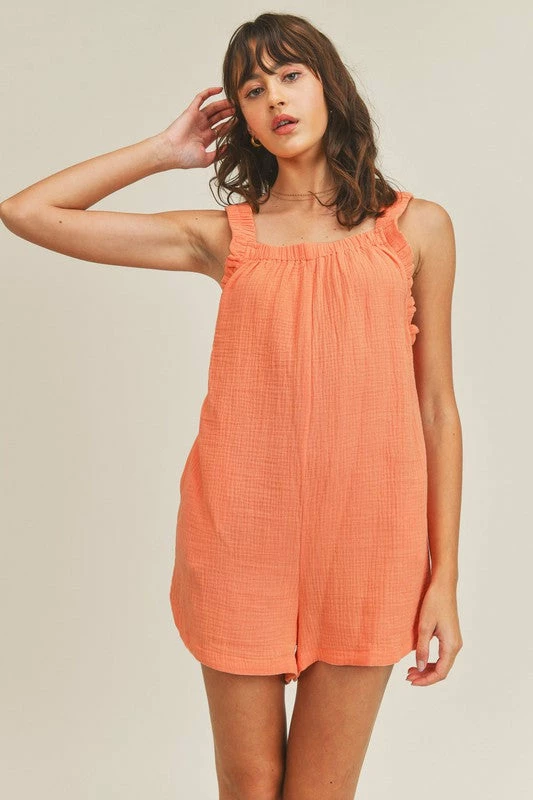 WL ROMPERS + JUMPSUITS Lisa Pocketed Cotton Relaxed Romper 7 WL ROMPERS + JUMPSUITS Lisa Pocketed Cotton Relaxed Romper