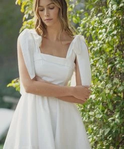 MABLE Ontario Cotton Linen Tie Strap Babydoll Dress- White 20 MABLE Ontario Cotton Linen Tie Strap Babydoll Dress- White