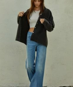 BT BEST SELLERS Bowery Denim Shacket - BlacK