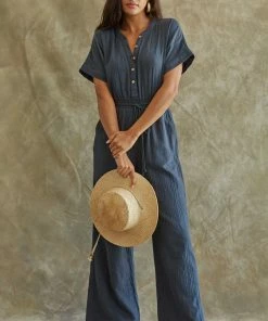 BT ROMPERS + JUMPSUITS Maisel Cotton Button Down Jumpsuit