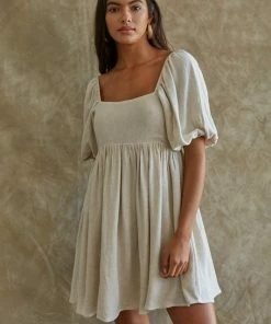 BT Wilker Linen Puffy Sleeve Babydoll Dress RESTOCKED 16 BT Wilker Linen Puffy Sleeve Babydoll Dress RESTOCKED