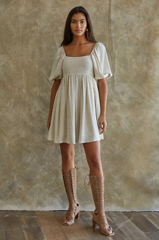 BT Wilker Linen Puffy Sleeve Babydoll Dress RESTOCKED 10 BT Wilker Linen Puffy Sleeve Babydoll Dress RESTOCKED