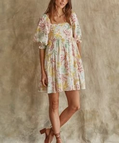 BT Paradiso Puff Sleeve Babydoll Dress