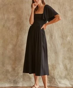 BT Chantel Linen Smocked Pocketed Midi Dress BUMP FRIENDLY 15 BT Chantel Linen Smocked Pocketed Midi Dress BUMP FRIENDLY