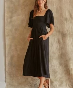 BT Chantel Linen Smocked Pocketed Midi Dress BUMP FRIENDLY 16 BT Chantel Linen Smocked Pocketed Midi Dress BUMP FRIENDLY