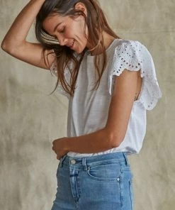 BT Skye Flutter Eyelet Sleeve Top BRIDAL