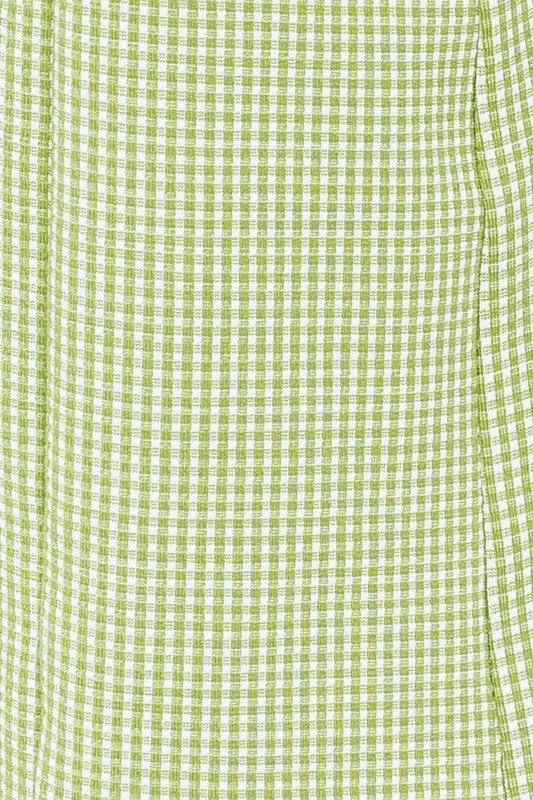 LE LIS Wait Up Knit Gingham Slit Front Pants 15 LE LIS Wait Up Knit Gingham Slit Front Pants