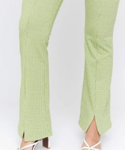 LE LIS Wait Up Knit Gingham Slit Front Pants 30 LE LIS Wait Up Knit Gingham Slit Front Pants