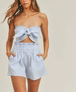 MABLE Taylor Linen Tie Front Bandeau Top MATCHING SETS 20 MABLE Taylor Linen Tie Front Bandeau Top MATCHING SETS