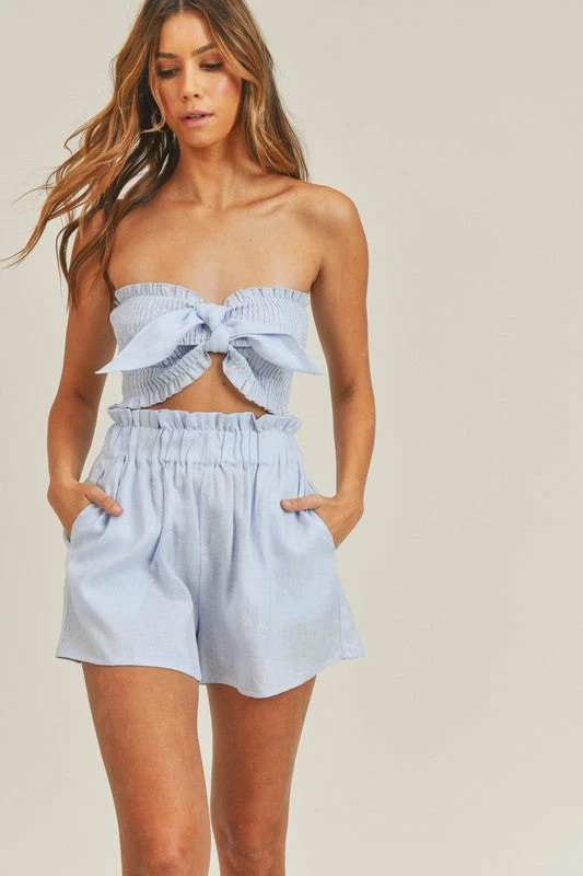 MABLE Taylor Linen Tie Front Bandeau Top MATCHING SETS 9 MABLE Taylor Linen Tie Front Bandeau Top MATCHING SETS