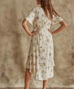 BT DRESSES Samantha Floral Button Down High Low Dress