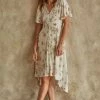 BT DRESSES Samantha Floral Button Down High Low Dress