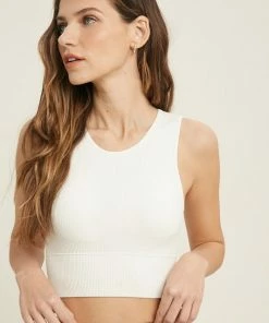 WL Sculpt Ribbed Padded Tank Top - Cream