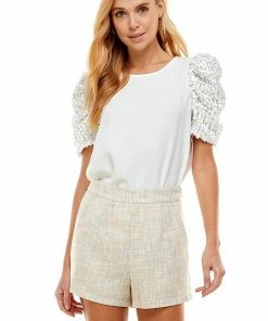 TCEC From A Dream Sequin Puff Sleeve Top