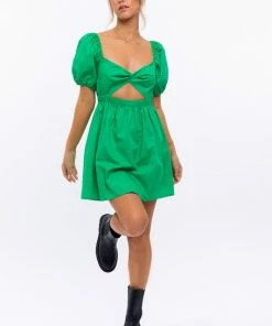 LE LIS DRESSES Everette Twist Cutout Babydoll Dress