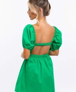 LE LIS DRESSES Everette Twist Cutout Babydoll Dress