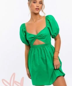 LE LIS DRESSES Everette Twist Cutout Babydoll Dress