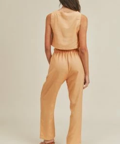 MABLE Cooper Linen Blend High Rise Pants