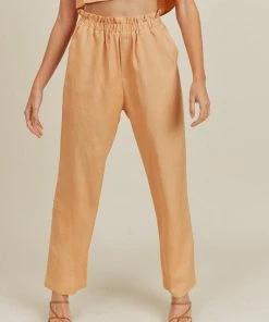 MABLE Cooper Linen Blend High Rise Pants