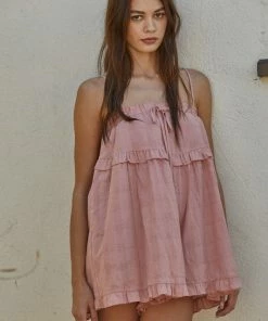 BT ROMPERS + JUMPSUITS Strawberry Kiss Cotton Textured Romper