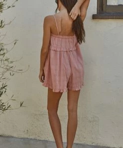 BT ROMPERS + JUMPSUITS Strawberry Kiss Cotton Textured Romper