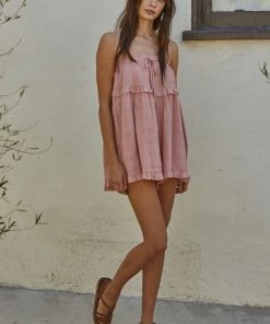 BT ROMPERS + JUMPSUITS Strawberry Kiss Cotton Textured Romper