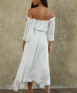 BT Amora Off The Shoulder Ruffle Maxi Dress