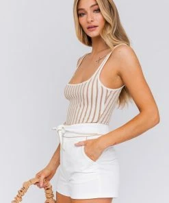 LE LIS TOPS Chord Two Tone Knit Bodysuit 14 LE LIS TOPS Chord Two Tone Knit Bodysuit