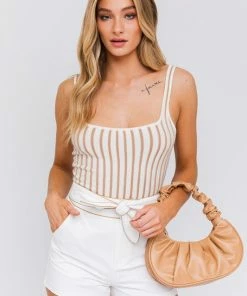 LE LIS TOPS Chord Two Tone Knit Bodysuit 12 LE LIS TOPS Chord Two Tone Knit Bodysuit