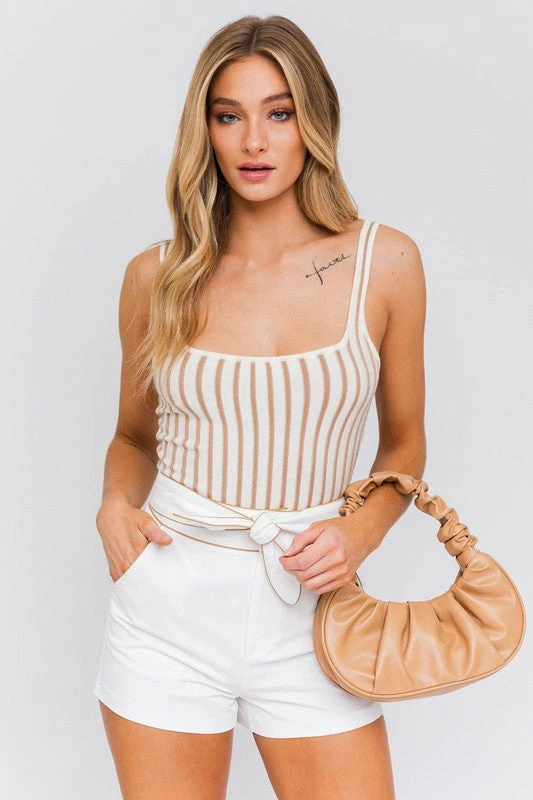 LE LIS TOPS Chord Two Tone Knit Bodysuit 5 LE LIS TOPS Chord Two Tone Knit Bodysuit