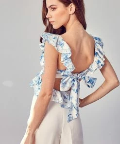 DO + BE COLLECTION TOPS Fine Tune Floral Cutout Ruffle Top 9 DO + BE COLLECTION TOPS Fine Tune Floral Cutout Ruffle Top