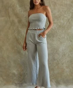 BT MATCHING SETS Teri Cotton Wide Leg Pocketed Pants