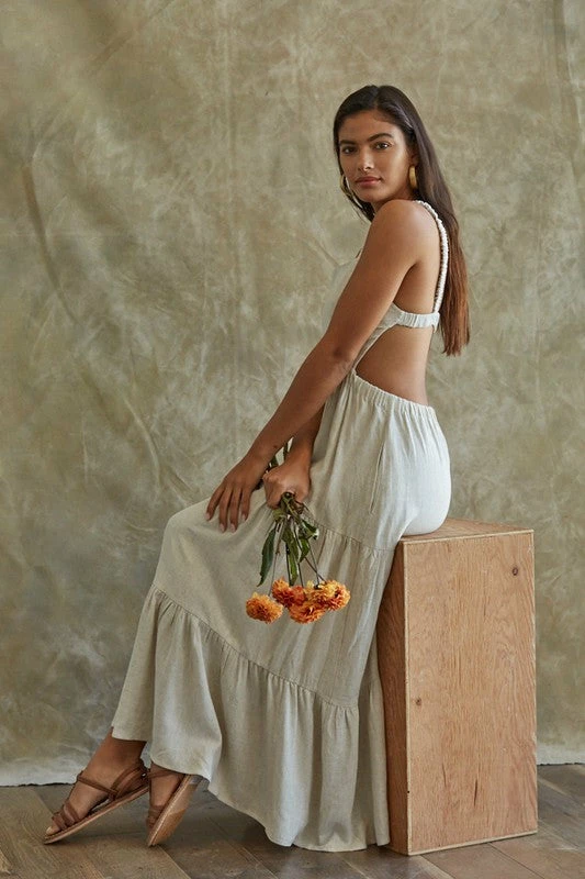 BT Celia Linen Open Back Midi Dress 4 BT Celia Linen Open Back Midi Dress