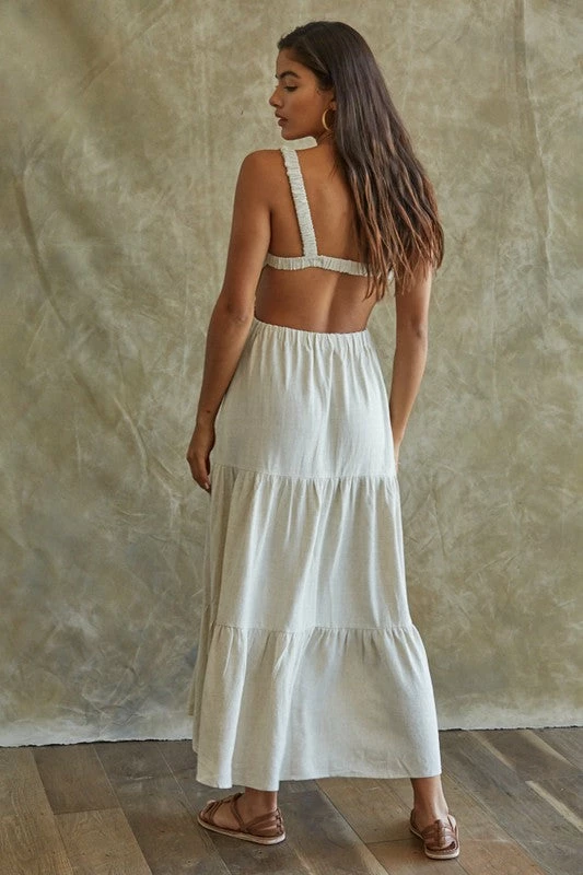 BT Celia Linen Open Back Midi Dress 6 BT Celia Linen Open Back Midi Dress