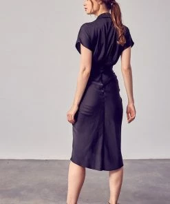 DO + BE COLLECTION BEST SELLERS Just A Dream Satin Tie Front Midi Dress