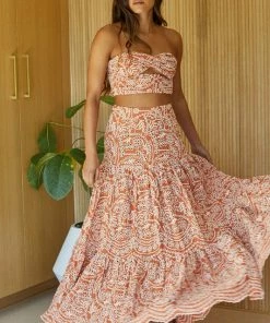 BT Sea La Vie Eyelet Maxi Skirt - Rust