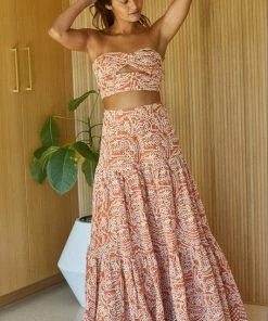 BT Sea La Vie Eyelet Maxi Skirt - Rust