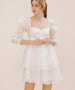 STORIA Marly Daisy Applique Floral Babydoll Dress BEST SELLERS