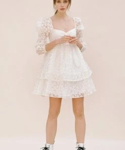 STORIA Marly Daisy Applique Floral Babydoll Dress BEST SELLERS