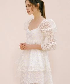 STORIA Marly Daisy Applique Floral Babydoll Dress BEST SELLERS