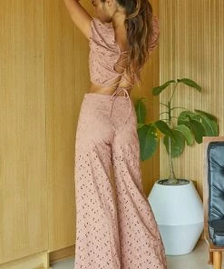 BT BEST SELLERS Kesha Cotton Eyelet Puff Sleeve Crop Top