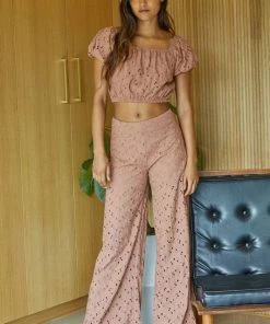 BT Kesha Eyelet Wide Leg Pants BEST SELLERS