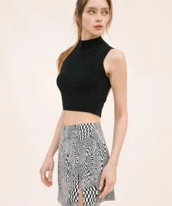 STORIA Swirled Checkered Mini Skirt