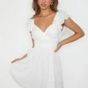 ONE & ONLY COLLECTIVE BRIDAL Call Me Angel Satin Ruffle Dress - White
