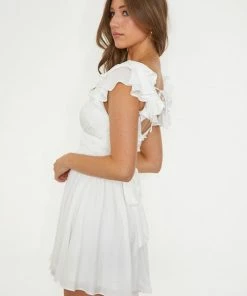 ONE & ONLY COLLECTIVE BRIDAL Call Me Angel Satin Ruffle Dress - White 8 ONE & ONLY COLLECTIVE BRIDAL Call Me Angel Satin Ruffle Dress - White