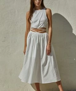 BT Katerina Cotton Cut Out Midi Dress BRIDAL