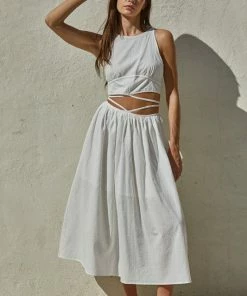 BT Katerina Cotton Cut Out Midi Dress BRIDAL