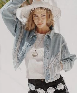 BLUE B MATCHING SETS Rhinestone Cowgirl Denim Jacket 23 BLUE B MATCHING SETS Rhinestone Cowgirl Denim Jacket