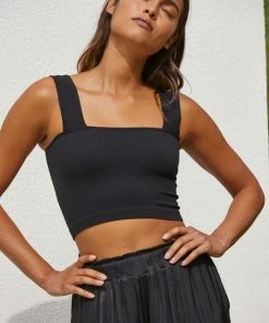 BT Always Lucky Seamless Crop Tank - Black TOPS 10 BT Always Lucky Seamless Crop Tank - Black TOPS